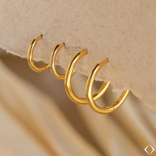 Classic Hoop Medium Lightweight Stackable Daily Wear Gold Hoop Earrings Perfect Gift for Her