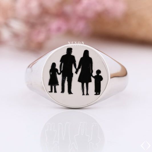 Custom Signet Ring Family Initials Ring Signet Ring Men Custom Engraved Signet Ring Personalized Gold Ring Initial Signet Ring Jewelry