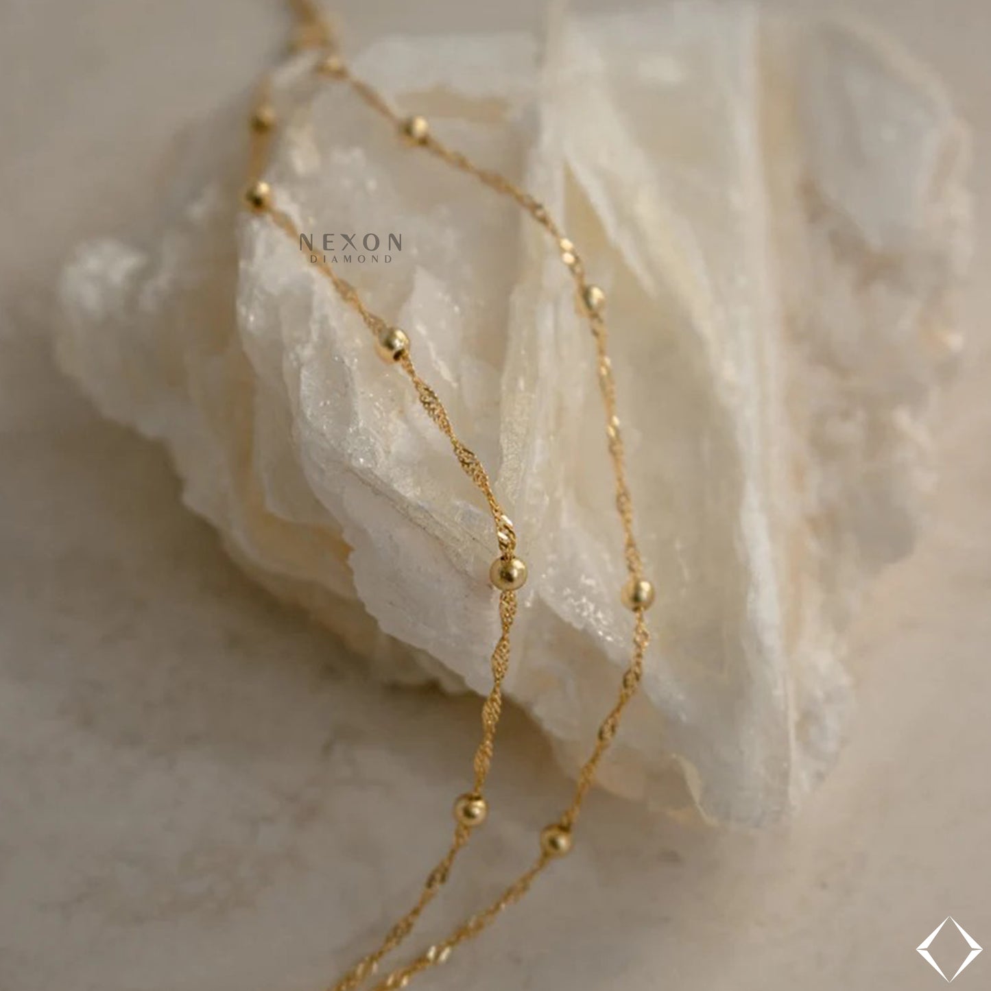 Duo Bead Chain Layered Delicate Gold Layering Bracelet Gift for Her