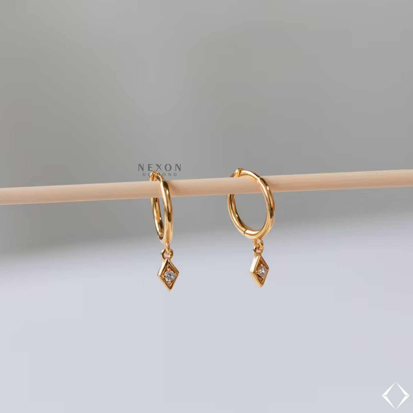 Dangling Hoop Lab Grown Diamond Huggie Perfect Minimalist Earrings For Her