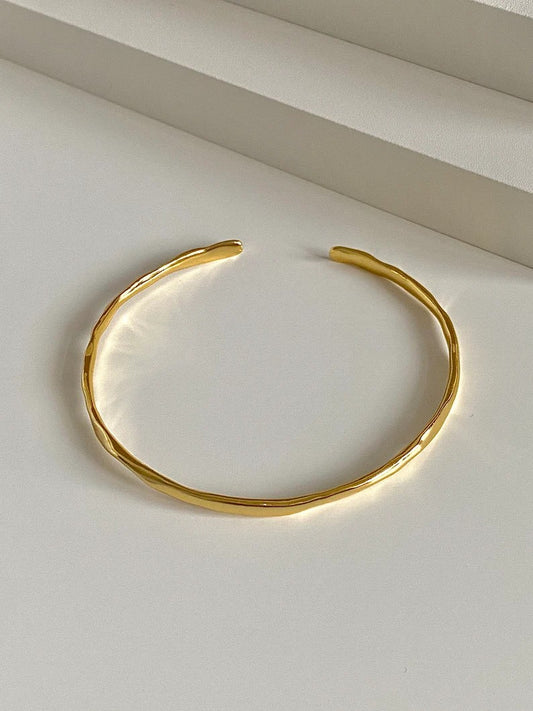 Minimalist Cuff Gold Friendship Bangle Everyday Jewelry Simple Bracelet