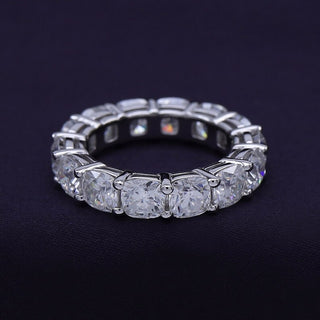 Cushion Cut Lab Grown Diamond Full Eternity Prong Set Wedding Band Anniversary Gift For Women